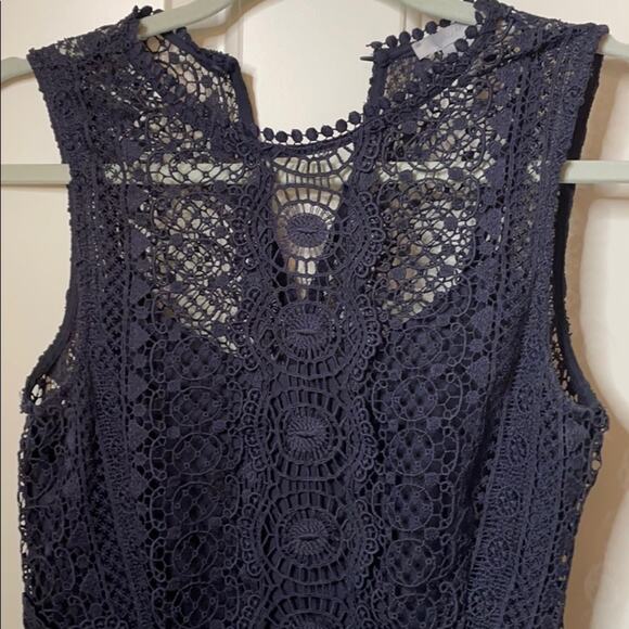 H&M navy sleeveless lace dress size 4 - Picture 7 of 10